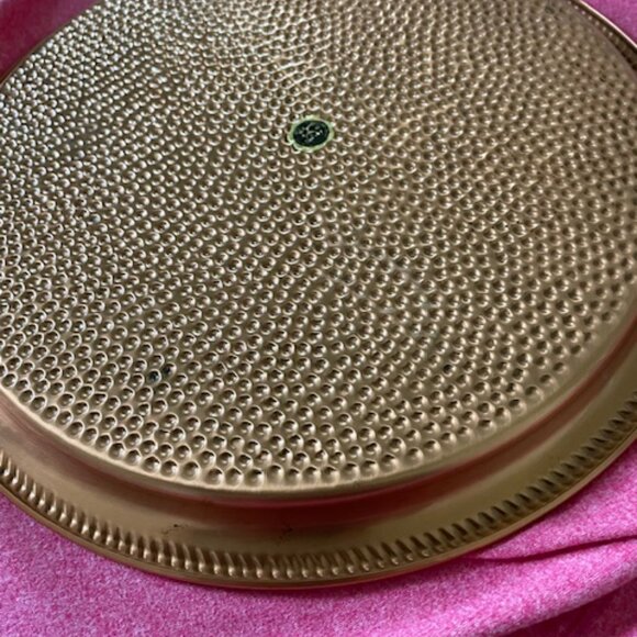 Vintage Coppercraft Guild Hammered Copper Round Tray 12.25" in Diameter - Picture 4 of 9